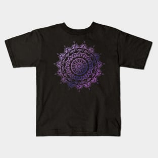 Purple Gradient Mandala Kids T-Shirt